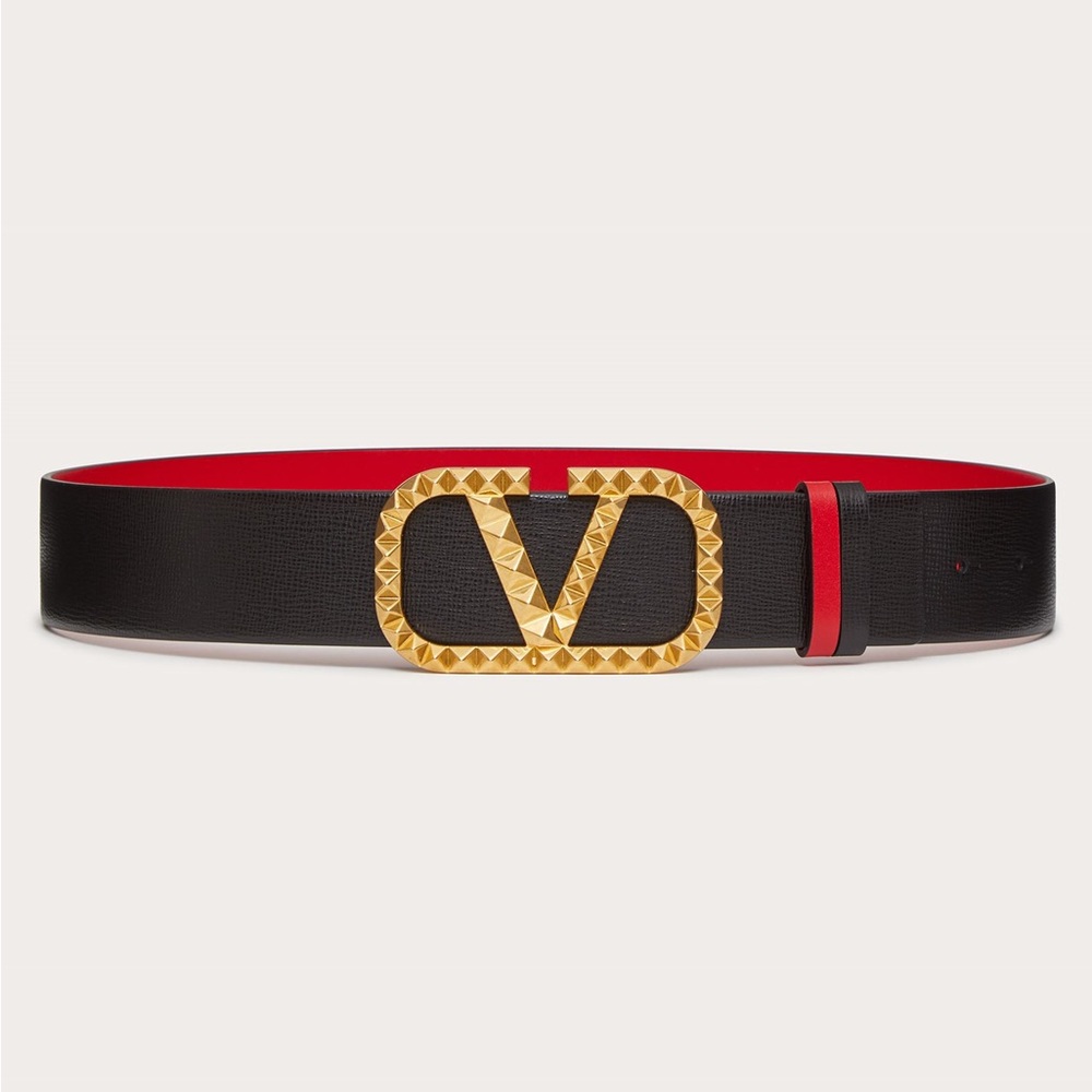 VLOGO SIGNATURE BELT IN GRAINY CALFSKIN 40 MM
Colour:	Black/Pure Red